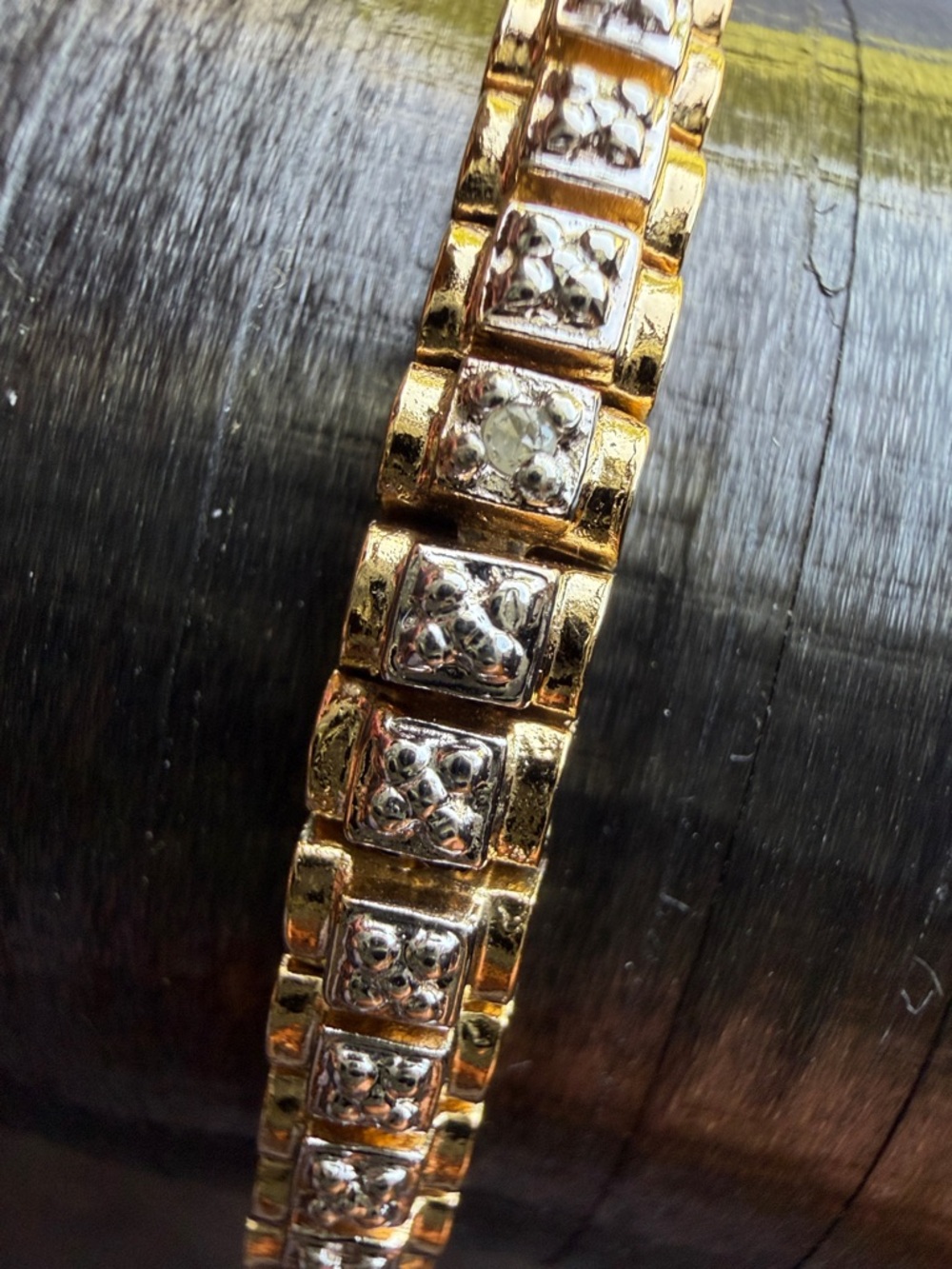 Gold plated 925 Women’s Link Bracelet with Silver Accents